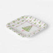 Wasserfarbe Pink Mahjong Weihnachtsbaum Party Pappteller (Gewinkelt)