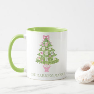 Wasserfarbe Pink Mahjong Weihnachtsbaum Party Tasse