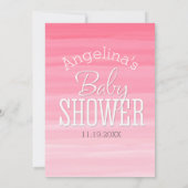 Wasserfarbe Pink Ombre Sweet Girl Baby Dusche Einladung (Rückseite)