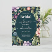 Wasserfarbe Pink Peony Art Nouveau Bridal Einladung (Stehend Vorderseite)