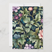 Wasserfarbe Pink Peony Art Nouveau Bridal Einladung (Rückseite)