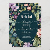 Wasserfarbe Pink Peony Art Nouveau Bridal Einladung (Vorne/Hinten)