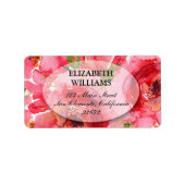 Wasserfarbe Pink Peony Floral Adresse Adressaufkleber (Vorne)