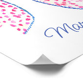 Wasserfarbe Pink Polka Dot Bow Poster (Ecke)