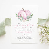 Wasserfarbe Pink Pumpkin Autumn Baby Sprinkle Einladung