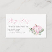 Wasserfarbe Pink Pumpkin Fall Kinderdusche Registr Begleitkarte (Vorderseite)