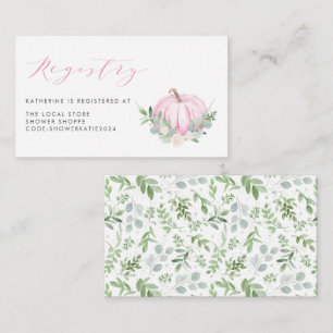 Wasserfarbe Pink Pumpkin Fall Kinderdusche Registr Begleitkarte