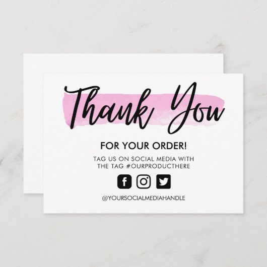 Wasserfarbe Pinselstrich Danke Medieneintrag (Vorne/Hinten)