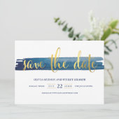 Wasserfarbe Pinselstrich Imitate Save the Date (Stehend Vorderseite)
