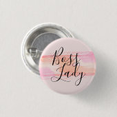 Wasserfarbe Pinselstriche Boss Lady Button (Vorne & Hinten)