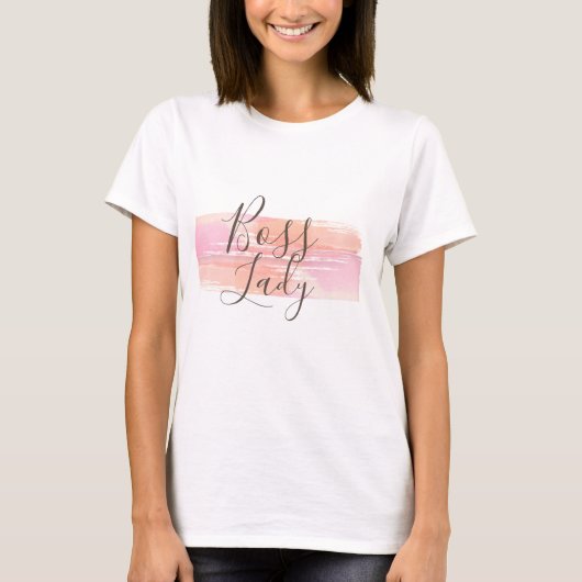Wasserfarbe Pinselstriche Boss Lady T-Shirt (Vorderseite)