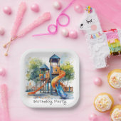 Wasserfarbe Playground Park Kinderparty Pappteller (Party)