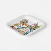 Wasserfarbe Playground Park Kinderparty Pappteller (Gewinkelt)