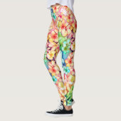 Wasserfarbe Plumeria Hawaii Leggings (Links)