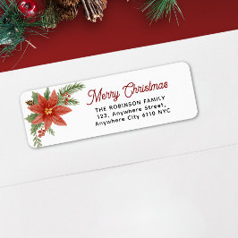 Wasserfarbe Poinsettia Frohe Weihnachtsfeiertage