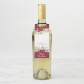 Wasserfarbe Poinsettia Frohe Weihnachtsgeschenke Flaschenanhänger (Auf Flasche)