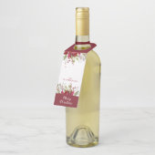 Wasserfarbe Poinsettia Frohe Weihnachtsgeschenke Flaschenanhänger (Angewinkelt)