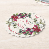 Wasserfarbe Poinsettia, heilig, Kiefer Weihnachten Untersetzer (angewinkelt)