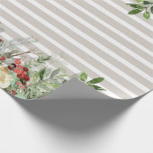 Wasserfarbe Poinsettia Kiefernwald Wasserfall Stre Geschenkpapier (Ecke)