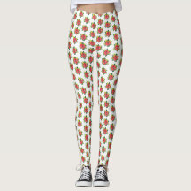 Wasserfarbe Poinsettia - Leggings Urlaub