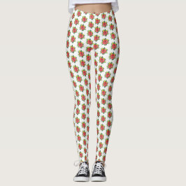 Wasserfarbe Poinsettia - Leggings Urlaub