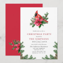 Wasserfarbe Poinsettia Roter Kardinal Weihnachtsfe