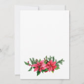 Wasserfarbe Poinsettia Roter Kardinal Weihnachtsfe Einladung (Rückseite)