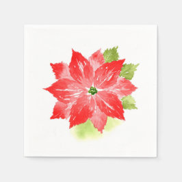 Wasserfarbe Poinsettia Serviette