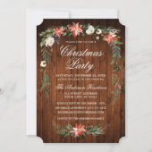 Wasserfarbe Poinsettia Weihnachtsgebäck Party Einladung (Vorderseite)