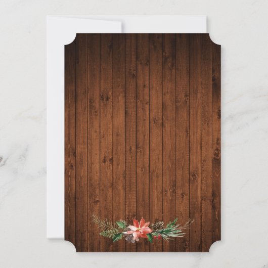 Wasserfarbe Poinsettia Weihnachtsgebäck Party Einladung (Rückseite)