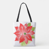 Wasserfarbe Poinsettias Tasche (Rückseite)