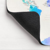 Wasserfarbe-politische Karte der Welt Mousepad (Ecke)