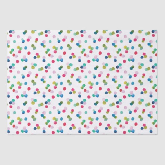 Wasserfarbe Polka Dot Poms Seidenpapier (Vorderseite)