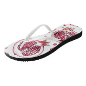 Wasserfarbe Pomegranat und Farbmuster Badesandalen (Schrägansicht)