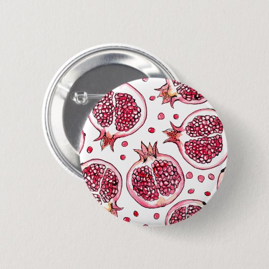Wasserfarbe Pomegranat und Farbmuster Button (Vorne & Hinten)