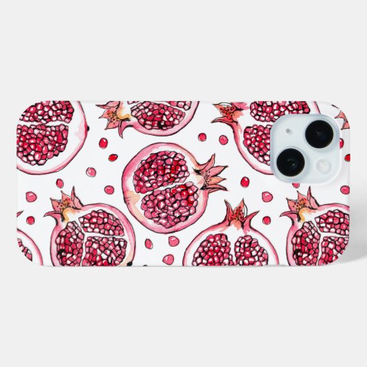 Wasserfarbe Pomegranat und Farbmuster Case-Mate iPhone Hülle (Rückseite (Horizontal))