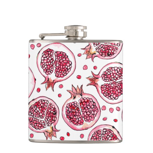 Wasserfarbe Pomegranat und Farbmuster Flachmann (Vorderseite)