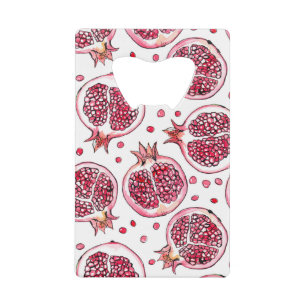 Wasserfarbe Pomegranat und Farbmuster Geldbeutel Flaschenöffner
