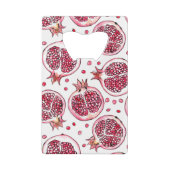 Wasserfarbe Pomegranat und Farbmuster Geldbeutel Flaschenöffner (Rückseite)