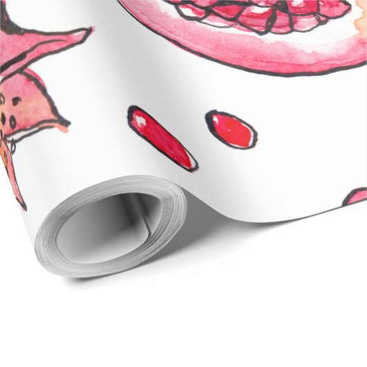 Wasserfarbe Pomegranat und Farbmuster Geschenkpapier (Rolleneckpunkt)