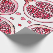 Wasserfarbe Pomegranat und Farbmuster Geschenkpapier (Ecke)