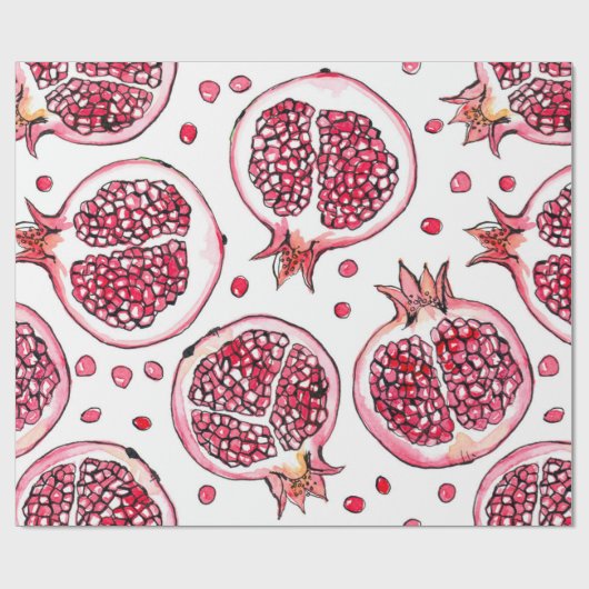 Wasserfarbe Pomegranat und Farbmuster Geschenkpapier (Flach)