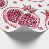 Wasserfarbe Pomegranat und Farbmuster Geschenkpapier (Ecke)