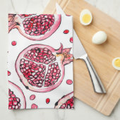 Wasserfarbe Pomegranat und Farbmuster Geschirrtuch (Viertel Falte)