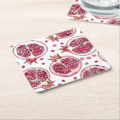 Wasserfarbe Pomegranat und Farbmuster Rechteckiger Pappuntersetzer (angewinkelt)