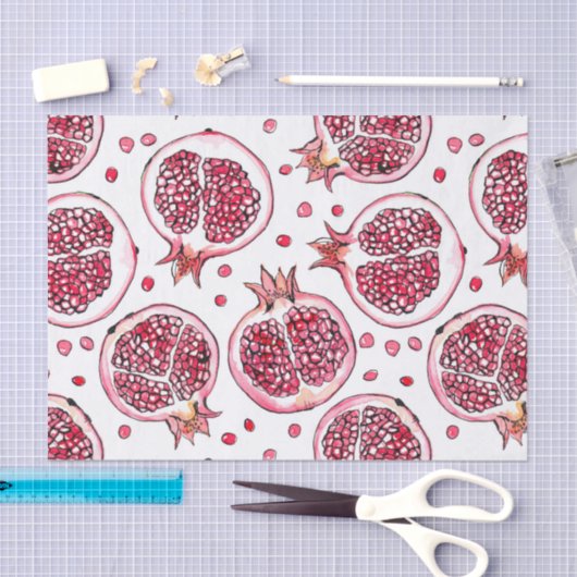 Wasserfarbe Pomegranat und Farbmuster Seidenpapier (Handwerk)