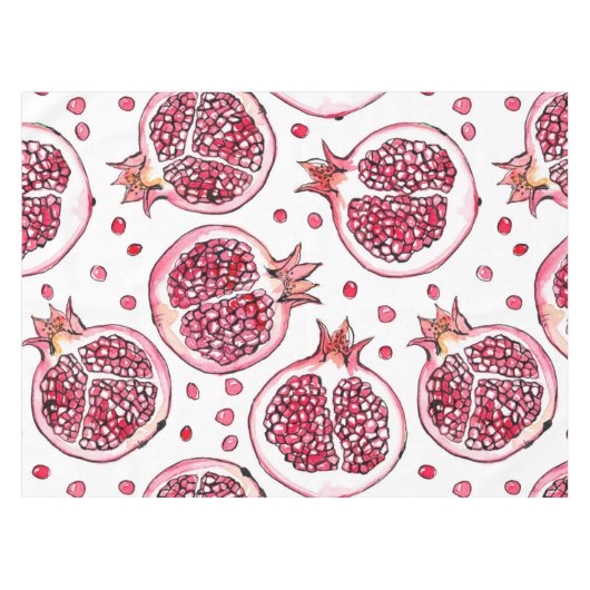 Wasserfarbe Pomegranat und Farbmuster Tischdecke (Vorderseite (Horizontal))