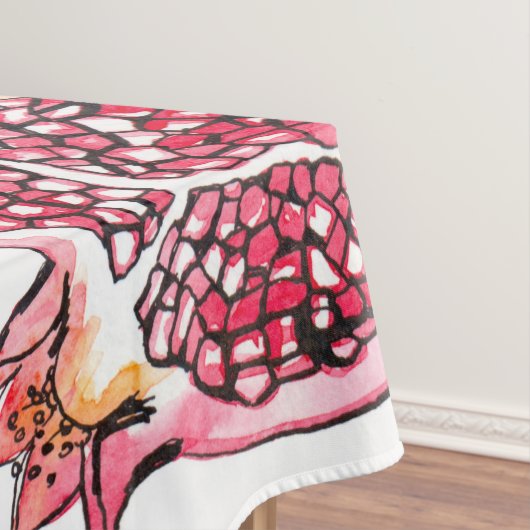 Wasserfarbe Pomegranat und Farbmuster Tischdecke (Beispiel)