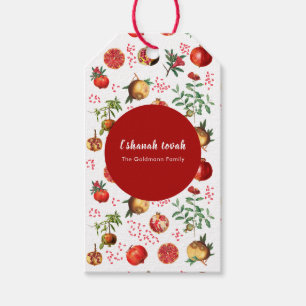 Wasserfarbe Pomegranate Muster Rosh Hashanah Geschenkanhänger