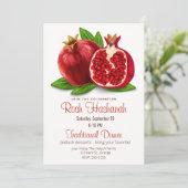 Wasserfarbe Pomegranates Rosh Hashanah Einladung (Stehend Vorderseite)